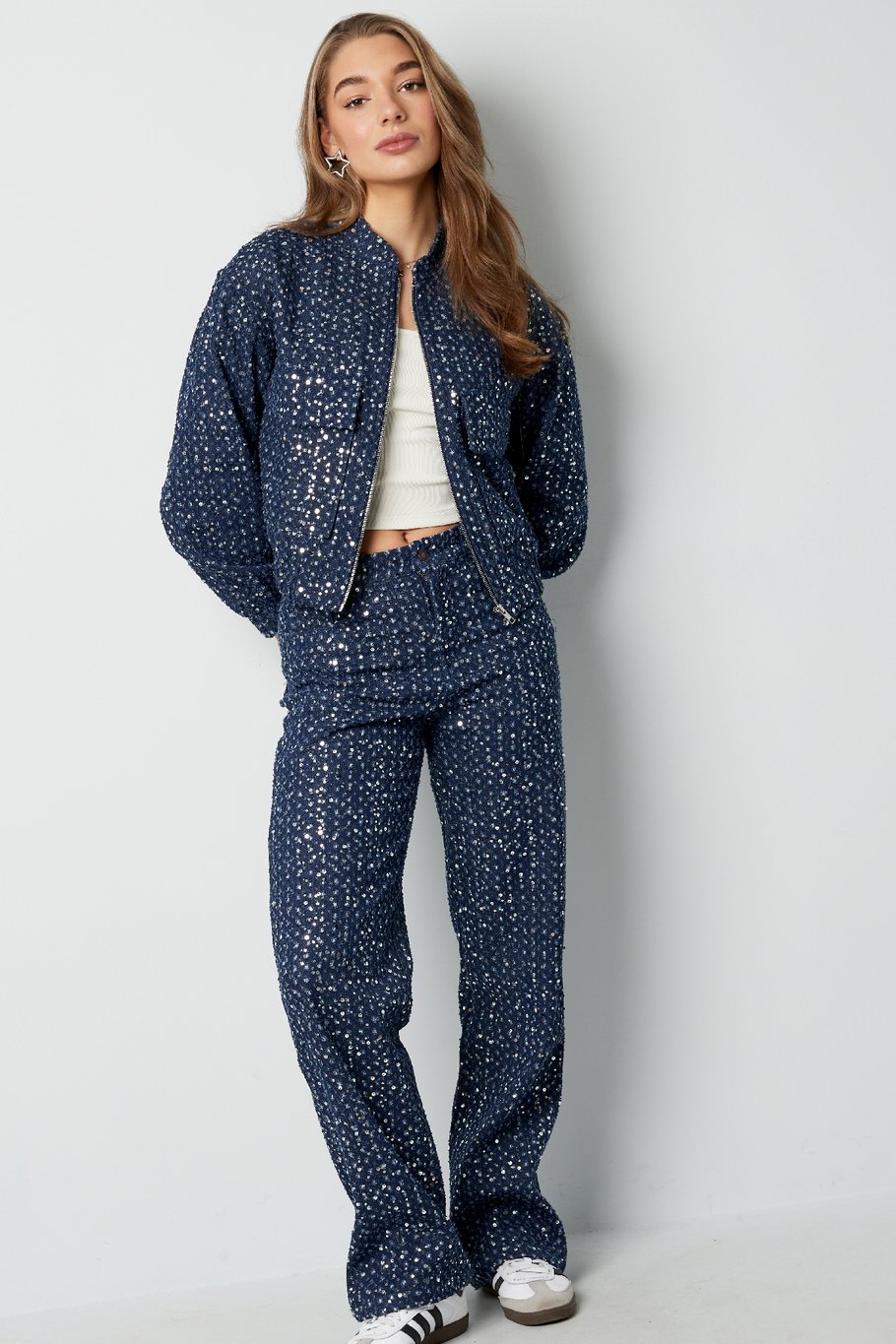 Denim jacket with sequins - Blue h5Picture6